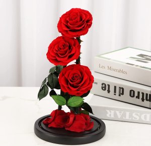 ToPrezent.pl Zakonserwowane 3 Czerwone Róże w Szkle 3