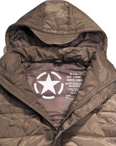 MFH KAMIZELKA  US puchowa z kapturem brązowa L 3