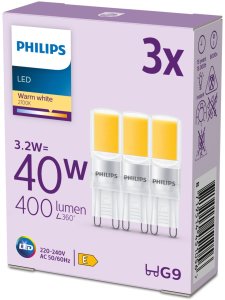 Signify Philips LED Standard Brenner 40W G9 Warmweiß non-dim 3er P 1