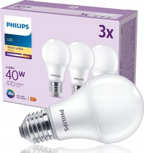 Signify Philips LED classic Lampe 40W E27 Warmweiß 470lm matt 3er P 1