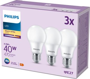 Signify Philips LED classic Lampe 40W E27 Warmweiß 470lm matt 3er P 9