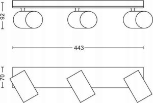 Signify Philips myLiving Spot Kosipo 3flg. 3x55W Weiß exkl. LM 10