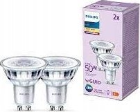 Signify Philips LED classic Lampe 50W GU10 Warmweiß 355lm Silber 2er P 1