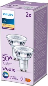 Signify Philips LED classic Lampe 50W GU10 Warmweiß 355lm Silber 2er P 3