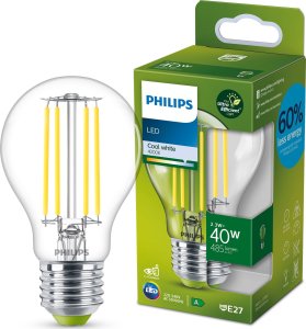 Signify Philips Classic LED-A-Label Lampe 40W E27 Kaltweiß klar 1er P 1