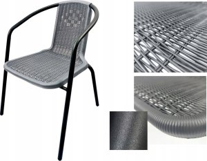 kontrast Krzesło ogrodowe na taras balkon LORETTO szare 2