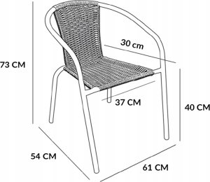 kontrast Krzesło ogrodowe na taras balkon LORETTO szare 4