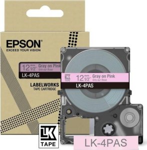 Epson Epson LabelWorks LK-4PAS - Soft Pink/Gray - Rolle (1,2 cm) 1 Kassette(n) Band - fur LabelWorks LW-C410, LW-C610 1