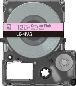 Epson LabelWorks LK-4PAS - Soft Pink/Gray - Rolle (1,2 cm) 1 Kassette(n) Band - fur LabelWorks LW-C410, LW-C610 2