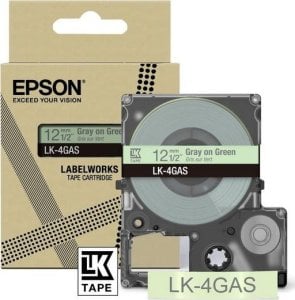 Epson Epson LabelWorks LK-4GAS - Grau auf Grun - Rolle (1,2 cm x 8 m) 1 Kassette(n) Hangebox - Bandkassette - fur LabelWorks LW-C410, LW-C610 1