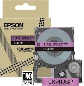 Epson Epson LabelWorks LK-4UBP - Schwarz auf Violett - Rolle (1,2 cm x 8 m) 1 Kassette(n) Hangebox - Bandkassette - fur LabelWorks LW-C410, LW-C610 1