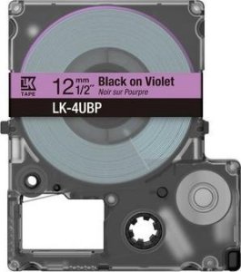Epson Epson LabelWorks LK-4UBP - Schwarz auf Violett - Rolle (1,2 cm x 8 m) 1 Kassette(n) Hangebox - Bandkassette - fur LabelWorks LW-C410, LW-C610 2
