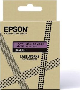 Epson Epson LabelWorks LK-4UBP - Schwarz auf Violett - Rolle (1,2 cm x 8 m) 1 Kassette(n) Hangebox - Bandkassette - fur LabelWorks LW-C410, LW-C610 3