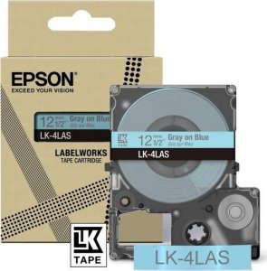 Epson Epson LabelWorks LK-4LAS - Grau auf Blau - Rolle (1,2 cm x 8 m) 1 Kassette(n) Hangebox - Bandkassette - fur LabelWorks LW-C410, LW-C610 1