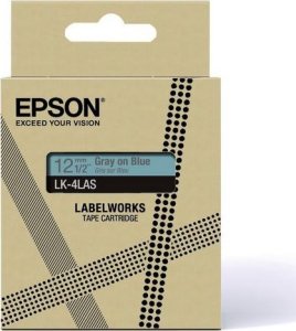 Epson LabelWorks LK-4LAS - Grau auf Blau - Rolle (1,2 cm x 8 m) 1 Kassette(n) Hangebox - Bandkassette - fur LabelWorks LW-C410, LW-C610 3
