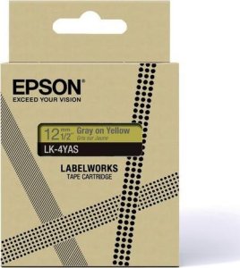 Epson LabelWorks LK-4YAS - Szary na żółtym - Rolle (1,2 cm x 8 m) 1 kaseta(y) pudełko do zawieszenia - taśma kasetowa - do LabelWorks LW-C410, LW-C610 3
