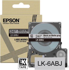 Epson Epson LabelWorks LK-6ABJ - Matt - Schwarz auf Mattgrau - Rolle (2,4 cm x 8 m) 1 Kassette(n) Hangebox - Band - fur LabelWorks LW-C610 1
