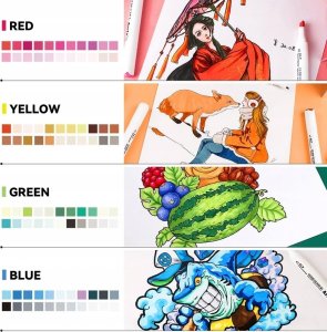 ARRTX Dwustronne markery-flamastry 90 kolorów 4