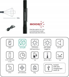 Latarka Scangrip Žibintuvėlis Scangrip FLASH PEN R 300lm, įkraunamas, IP54 8