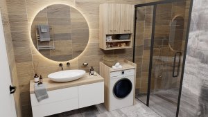 Triton SZAFKA ŁAZIENKOWA NA PRALKĘ POLA NP - DĄB SONOMA 4