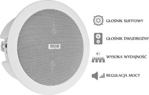HQM GŁOŚNIK SUFITOWY PA HQM-SOZ1024 10W 100V BIAŁY 6