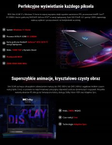 Laptop Asus ASUS SCAR 17 i9-12900H 16GB 1TB RTX3070Ti W11H 3