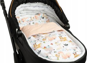 Sensillo KOMPLET DO WÓZKA VELVET Z FALBANKĄ PIKNIK BRZOSKWINIOWY 2