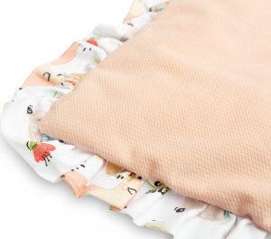 Sensillo KOMPLET DO WÓZKA VELVET Z FALBANKĄ PIKNIK BRZOSKWINIOWY 3