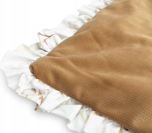 Sensillo KOMPLET DO WÓZKA VELVET Z FALBANKĄ SEN BEŻOWY 3