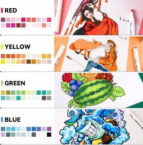 ARRTX Dvipusiai markeriai-flomasteriai Alp, 80 spalvų 4