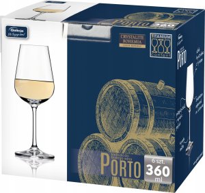 Galicja KIELISZKI DO WINA BIAŁEGO BOHEMIA PORTO 360ML 6SZT 1