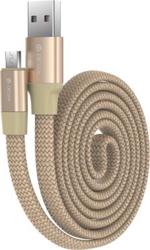 Kabel USB Devia Ring Y1, USB A -> Micro USB, Złoty, 0.8m (BRA005398) 1