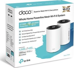 Access Point TP-Link Deco PX50(2-pack) WiFi6 Powerline Mesh (AX3000,2,4GHz/5GHz,3xGbELAN/WAN) 5
