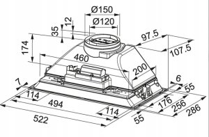 Okap Franke Hood FRANKE FBI 525 XS HCS (305.0599.509) 2