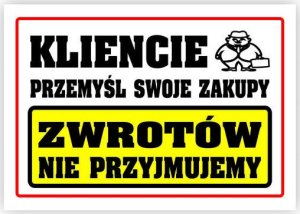 StudioCen Tablica laminowana A4 - kliencie przemyśl swoje zakupy 1