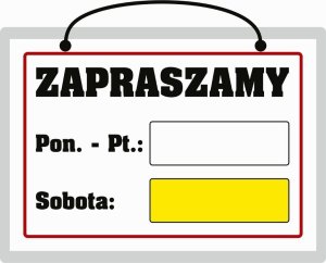 StudioCen Tablica laminowana A4 - zapraszamy sobota 1