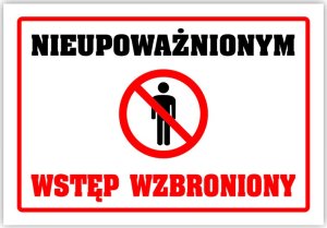 StudioCen Tablica laminowana A5 - nieupoważnionym wstęp wzbroniony 1