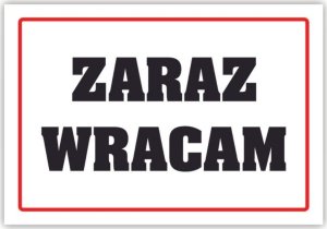 StudioCen Tablica laminowana A5 - zaraz wracam 1