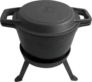 KingHoff KOCIOŁEK ŻELIWNY MYŚLIWSKI 5.0L Z PATELNIĄ GRILL 2 W 1 KINGHOFF KH-1732 1