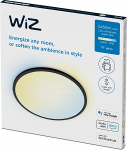 Lampa sufitowa Signify WiZ SuperSlim Deckenleuchte Tunable White 2450lm Schwarz 3
