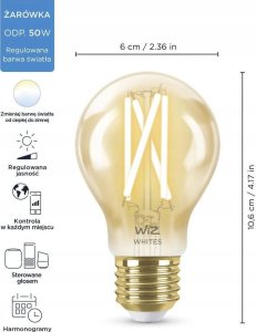 Signify WiZ Filament 50W E27 Standardowy kształt Amber Jednostkowe opakowanie 8
