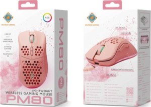 Mysz Deltaco Belaidė itin lengva žaidimų pelė GAMING Rožinis LINE PM80 70g svorio, RGB, SPCP6651, 400-4800 DPI, 1000 Hz, rožinė / GAM-120-P 14