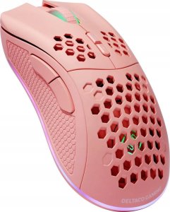 Mysz Deltaco Belaidė itin lengva žaidimų pelė GAMING Rožinis LINE PM80 70g svorio, RGB, SPCP6651, 400-4800 DPI, 1000 Hz, rožinė / GAM-120-P 2