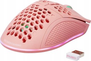 Mysz Deltaco Belaidė itin lengva žaidimų pelė GAMING Rožinis LINE PM80 70g svorio, RGB, SPCP6651, 400-4800 DPI, 1000 Hz, rožinė / GAM-120-P 4