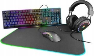 Klawiatura Deltaco Komplektas DELTACO GAMING RGB, ausinės/ klaviatūra / pelė / pelės padas, juodas / GAM-084-UK 1