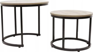 kontrast Stoliki kawowe okrągłe zestaw stolików loft fi 53x45 fi 43x35 dąb sonoma 11