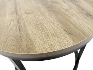 kontrast Stoliki kawowe okrągłe zestaw stolików loft fi 53x45 fi 43x35 dąb sonoma 9