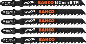 Bahco Bahco Siaurapjūklio geležtės 1,25x132mm 6TPI Bimetal, T-fiksatoriuis, 5-100mm kietai medienai 5vnt. 1