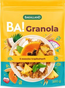 bakalland BAKALLAND BA! Granola 5 Owoców Tropikalnych 300g PŁATKI ŚNIADANIOWE 1