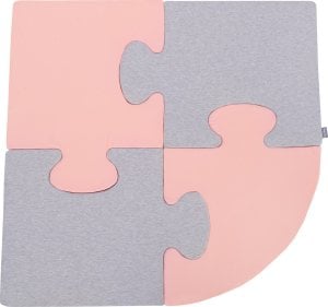 KiddyMoon KiddyMoon Piankowe Puzzle do zabawy Trójkąt różowy-jasnoszary 4 Zabawka mata 1